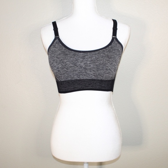 All In Motion Dark Grey and Black Racerback Sports Bra - Size Medium - Picture 2 of 6